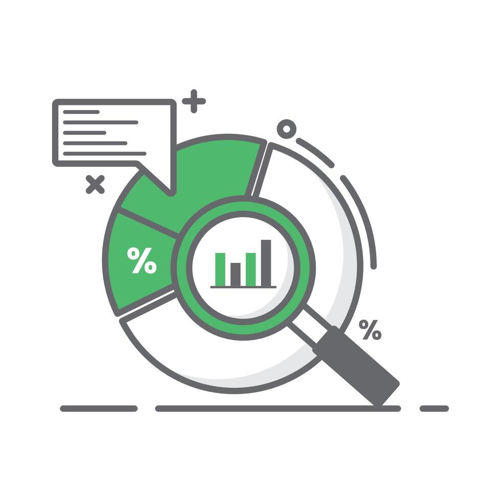 Data analyst researcher scientist content, linear icon isolated white background vector