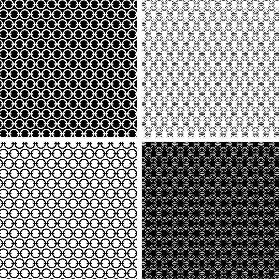 black white seamless geometric pattern with circles vector
