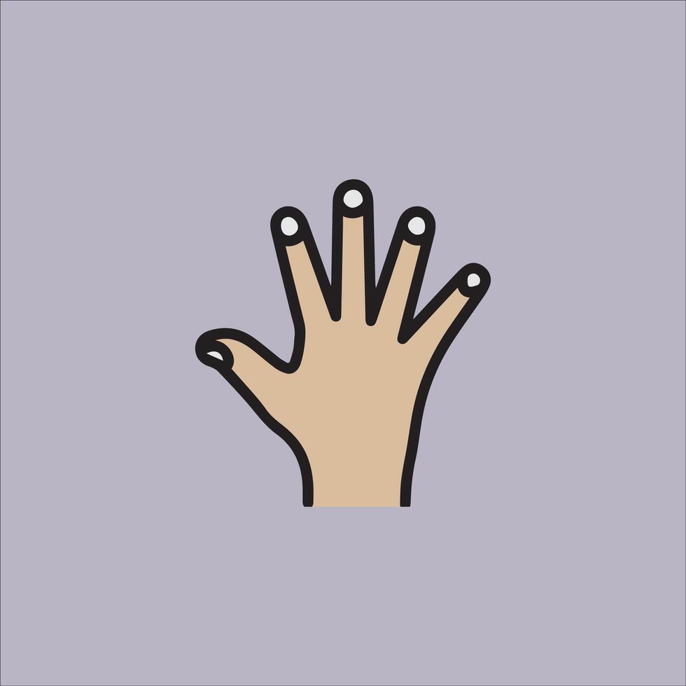 five fingers our body vector