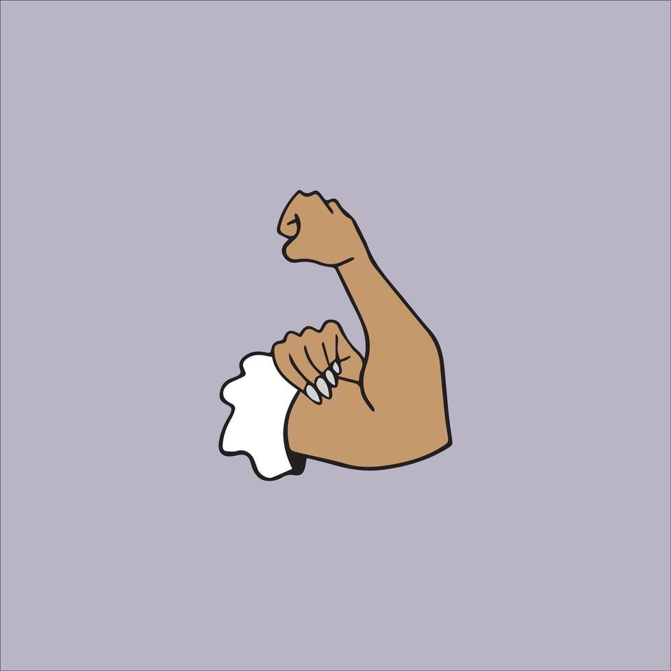 shows strong muscles vector