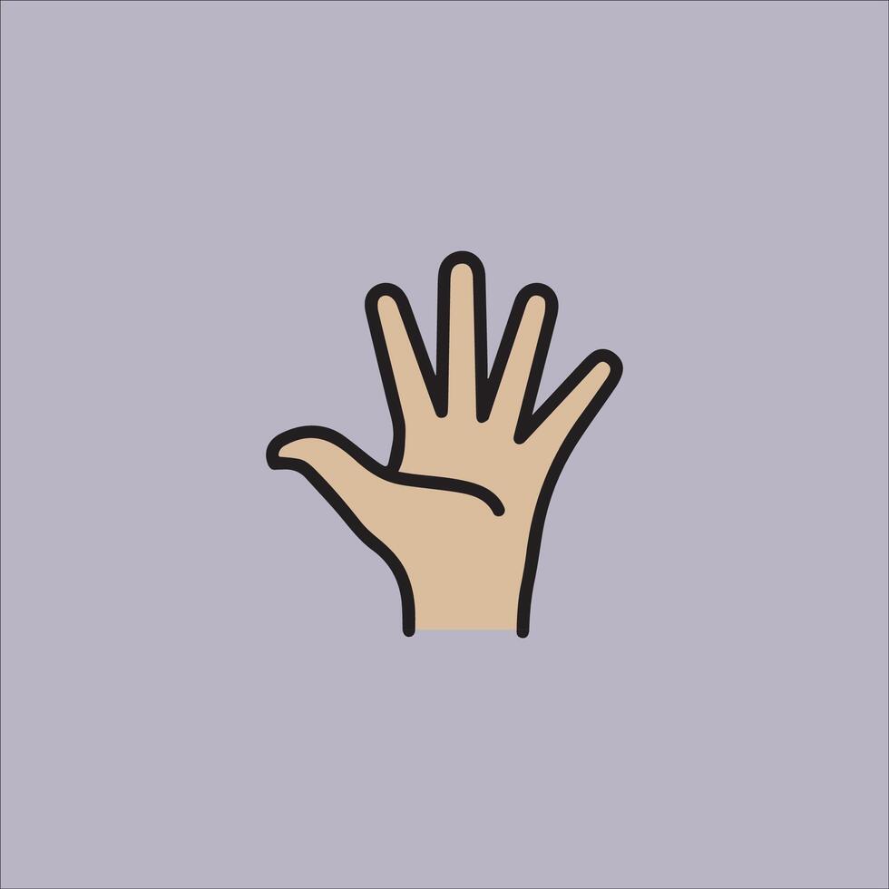 bottom five fingers vector