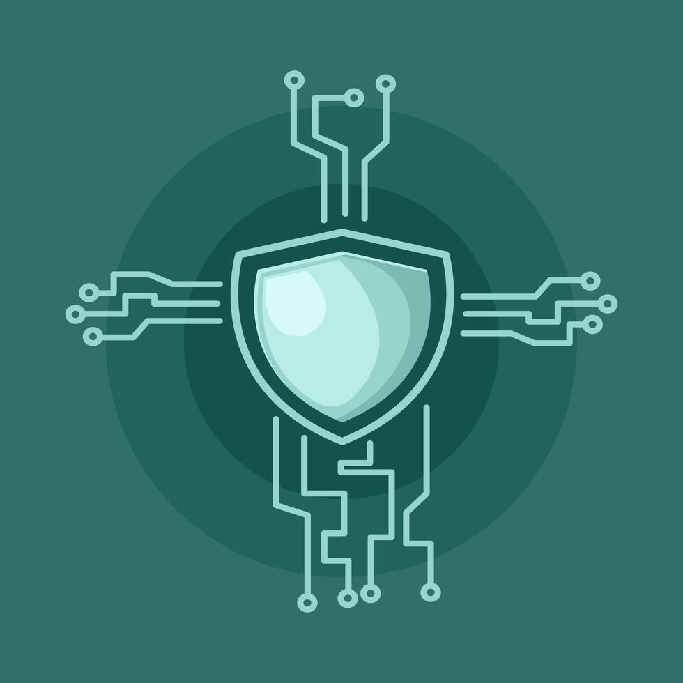 Flat illustration computer security from malware vector