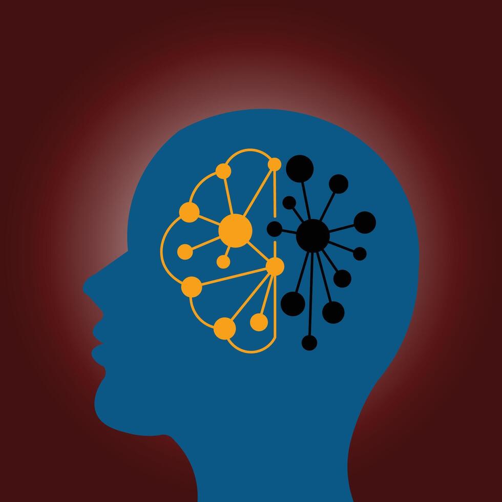 Human Brain Anatomy Logo Design Illustration vector