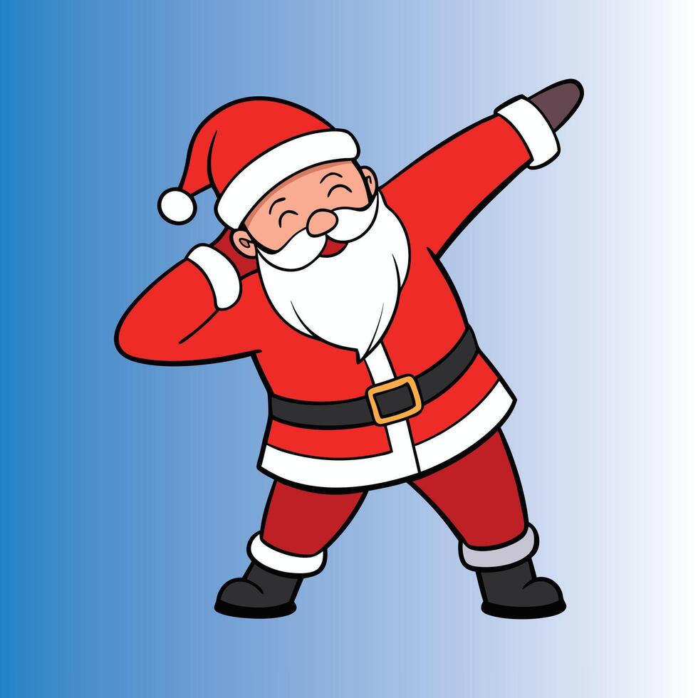 This playful icon features Santa Claus in a lively dabbing pose, perfect for festive holiday designs. vector