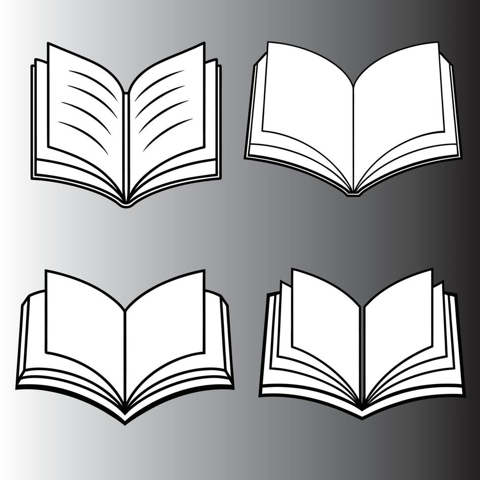 This minimalist line drawn open book icon is perfect for educational. vector