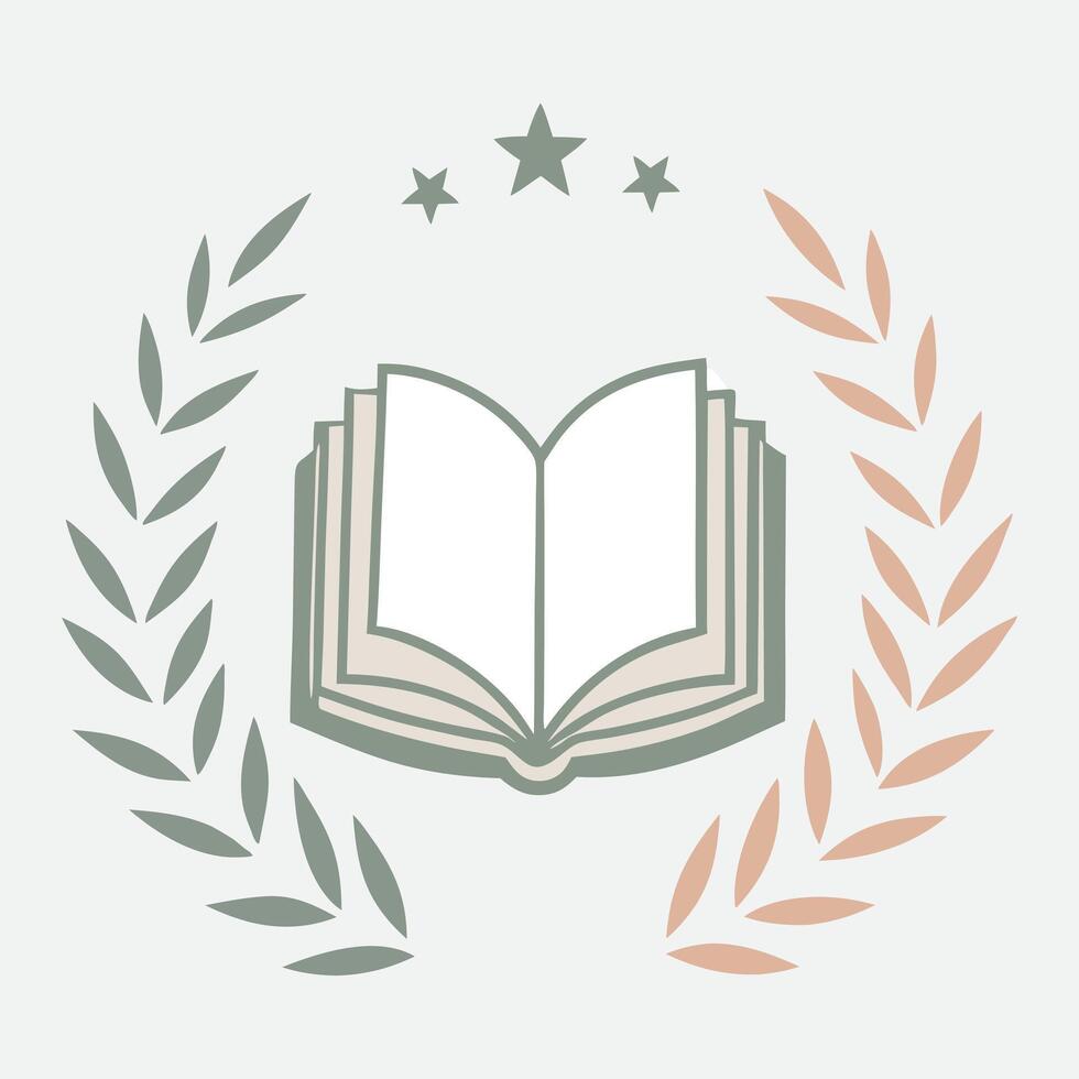 Clean Open Book Line Drawing Simple for Publishing Projects. vector