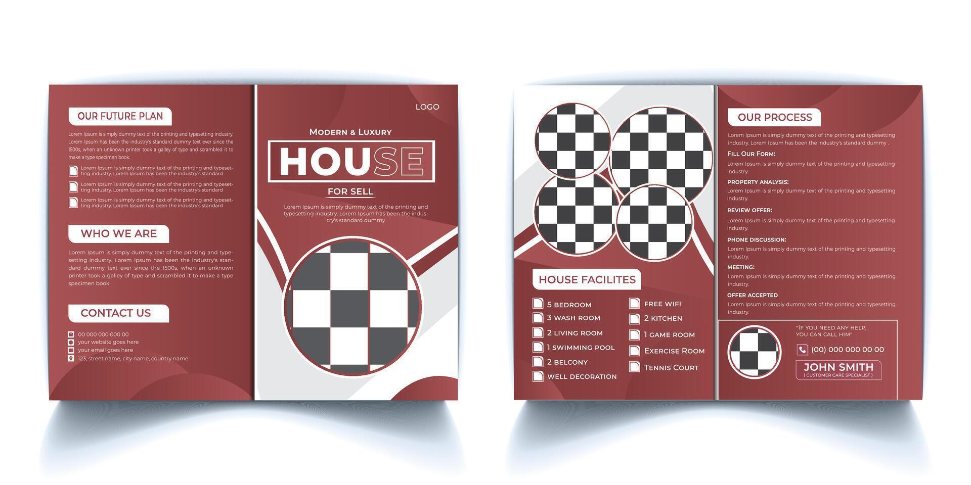 Creative Real Estate Bifold Brochure Design Template Template vector
