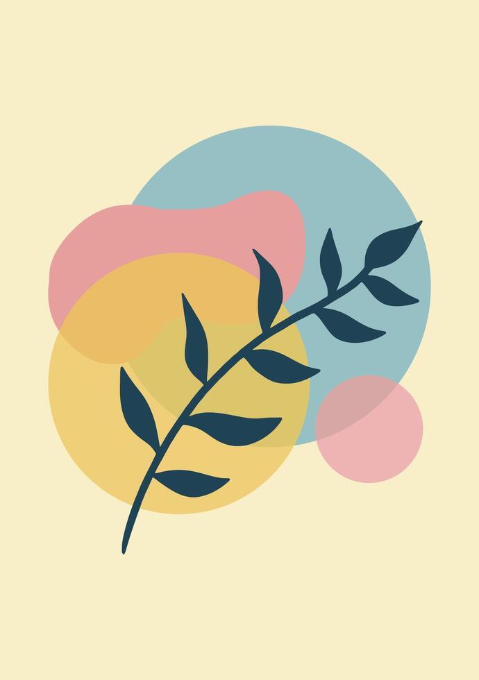Abstract boho leaf and plant shapes. Boho Style Abstract Background vector