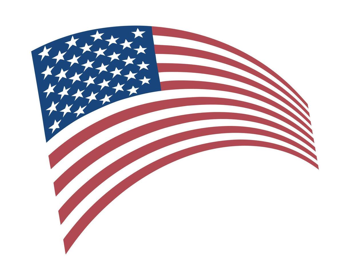 American Flag Illustration with Stars and Stripes vector