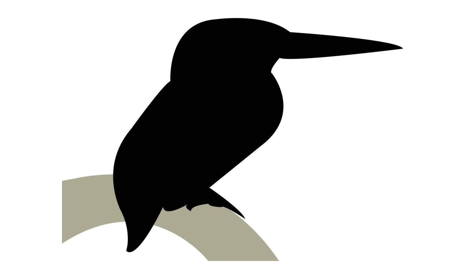 Kingfisher Black Silhouette Illustration vector