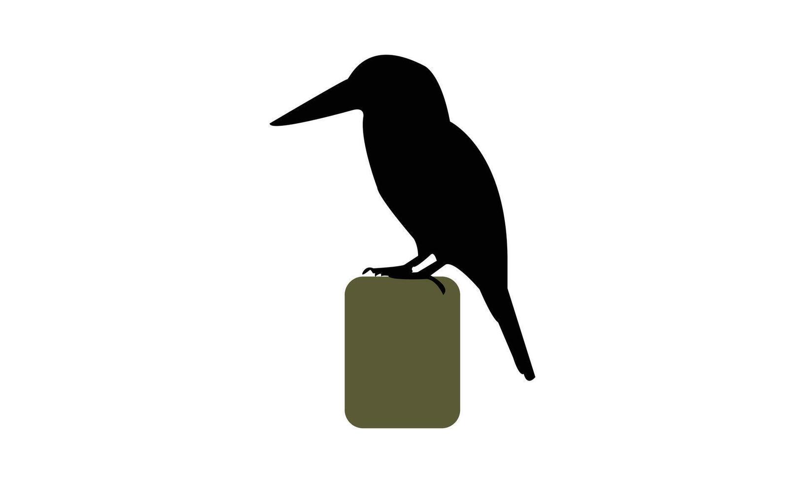 Kingfisher Bird Silhouette Illustration vector