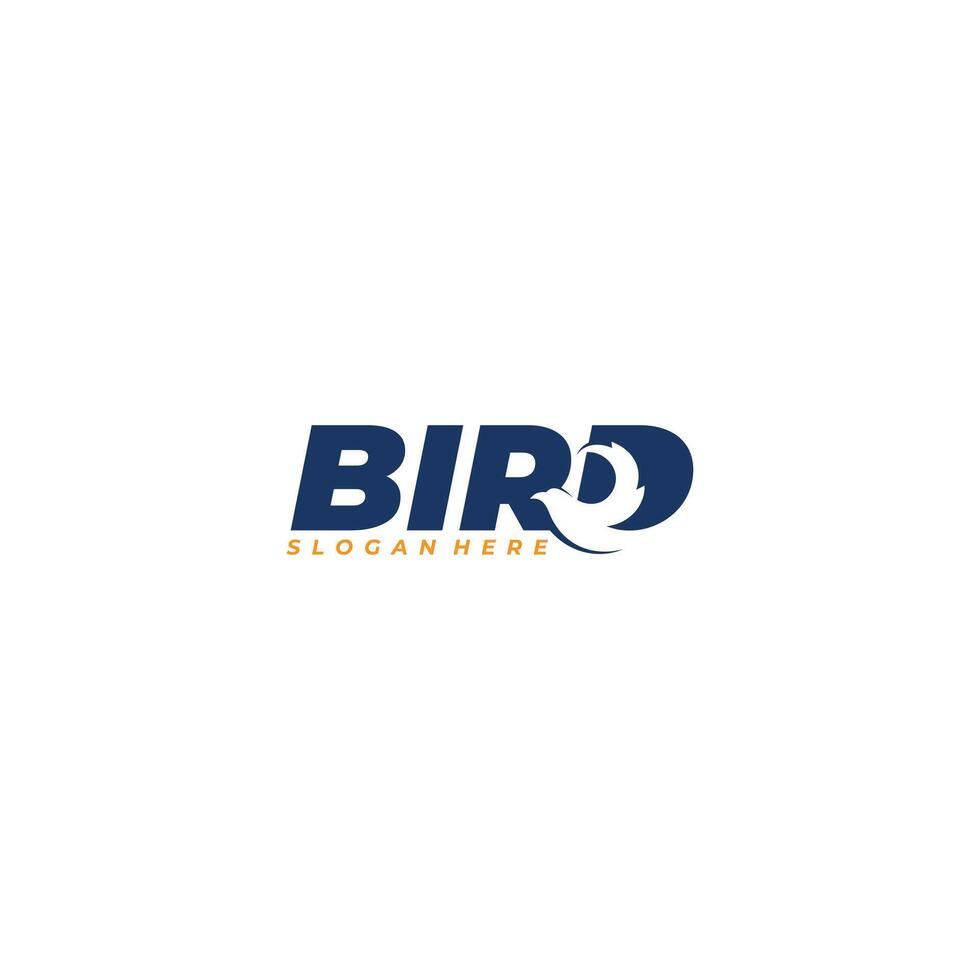 Bird letter logo icon with negative space bird flying vector