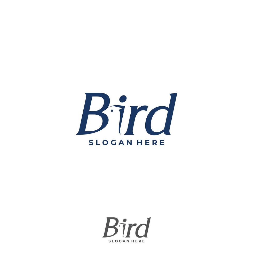 Bird letter logo icon with negative space bird sign symbol vector