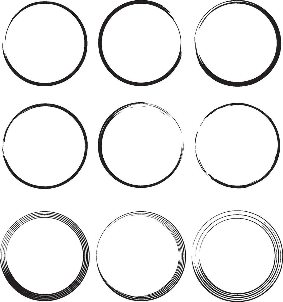 Circles round icons, circle frame label vector