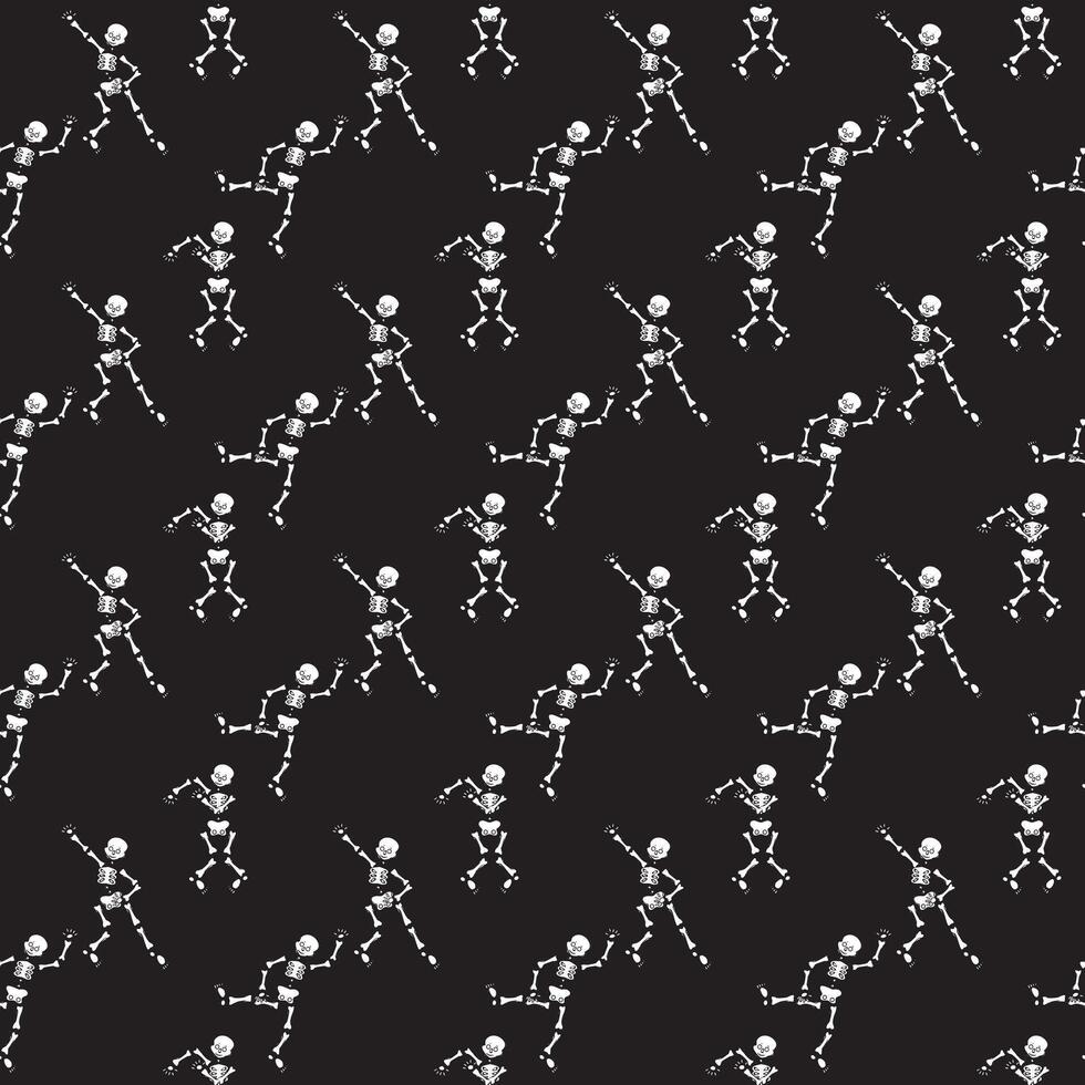 Dancing skeletons. Seamless pattern. vector