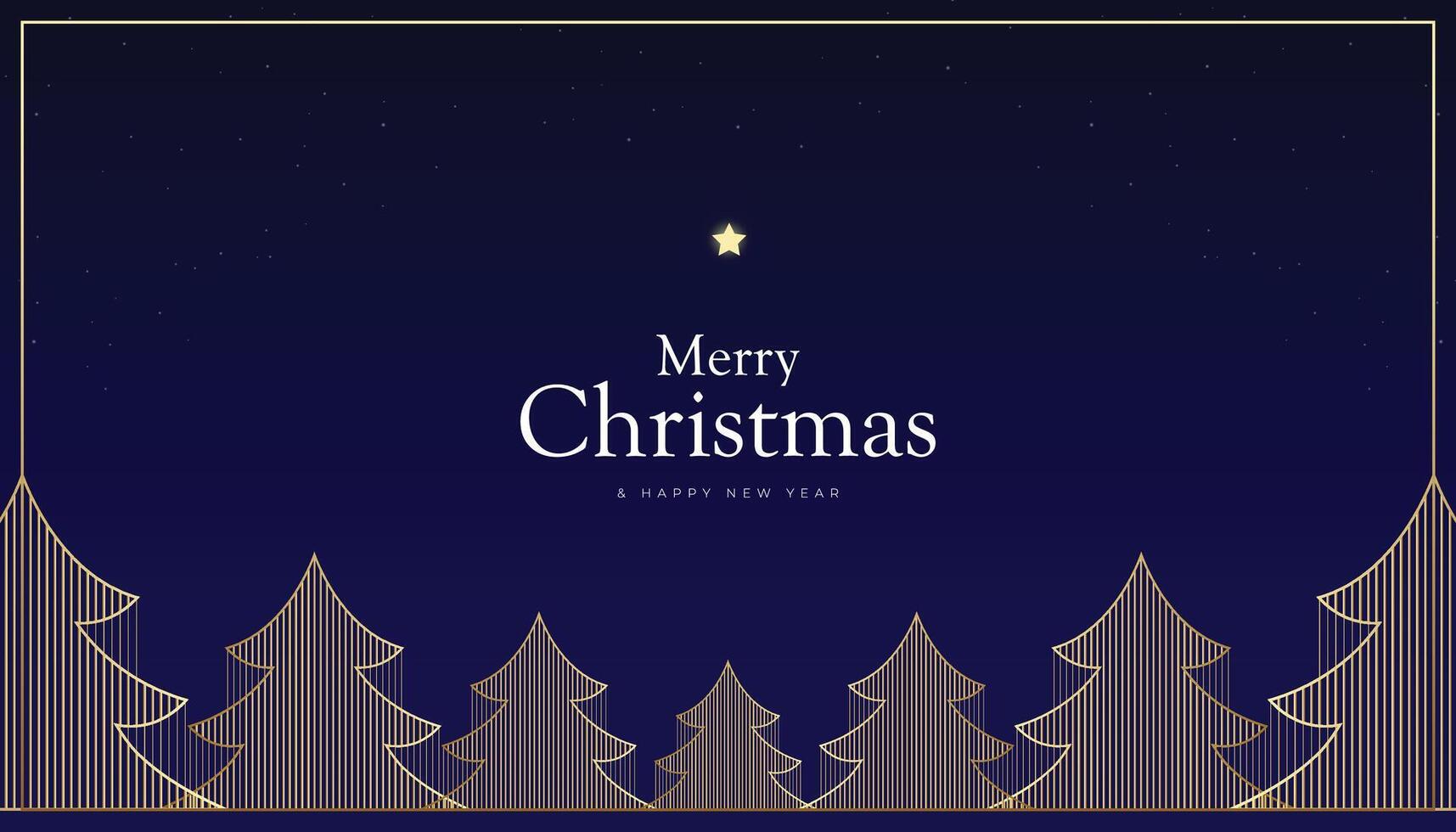 Christmas and New Year's Eve background with luxurious themed Christmas tree in outline grid Blue banner. vector