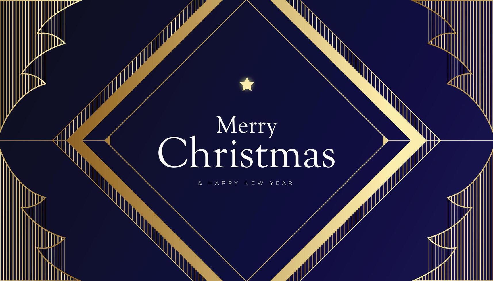 Christmas and New Year's Eve background with luxurious themed Christmas tree in outline grid ornament shape. vector