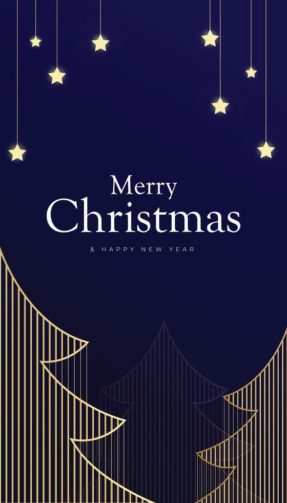 Christmas and New Year's Eve Vertical background with Gold luxurious themed Christmas tree in outline grid ornament shape. vector