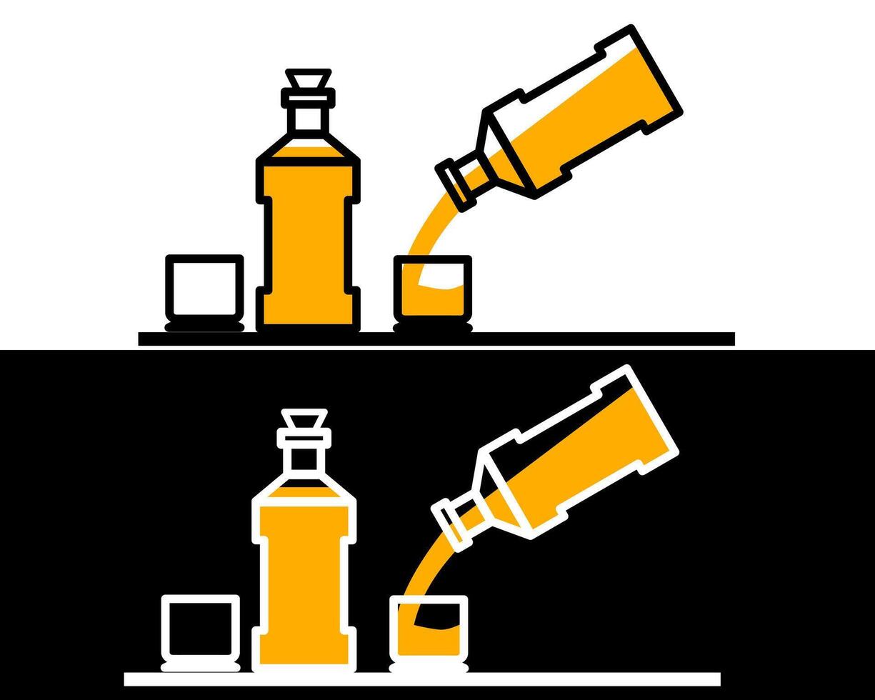 Illustration of a plain glass bottle with a secure screw cap, perfect for straightforward and reliable use vector