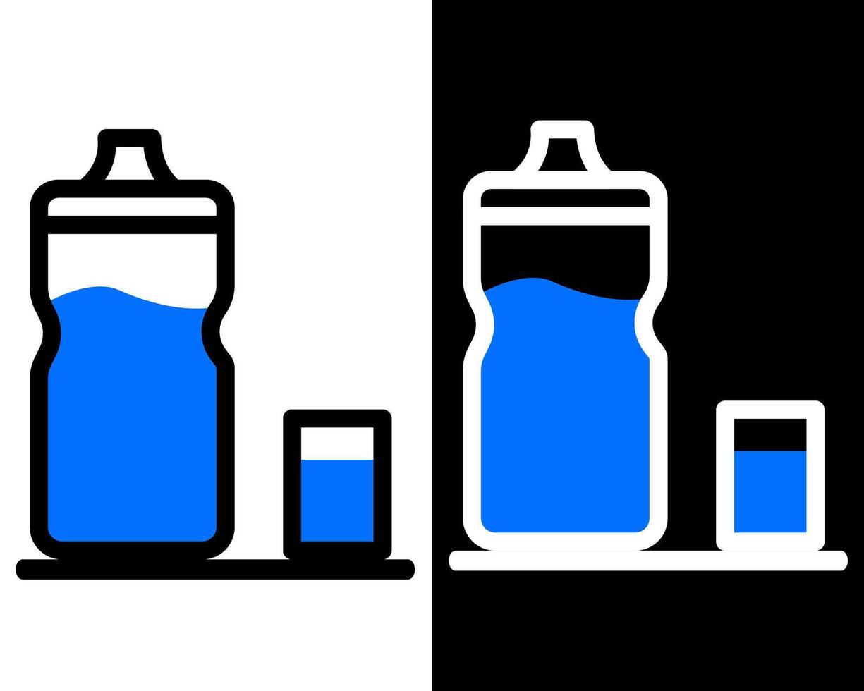 Illustration of a glass water bottle with a modern protective sleeve, designed for on-the-go hydration vector