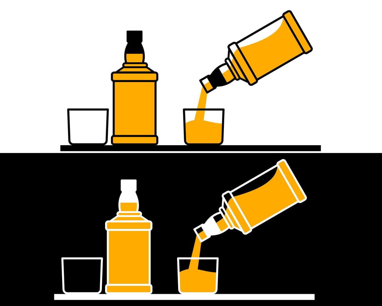 Illustration a tall glass bottle with a narrow neck, combining functionality with a clean, minimalist design vector