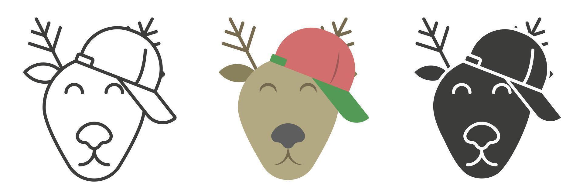 Christmas modern deer. Christmas holidays. Set of Christmas and celebration icons. vector