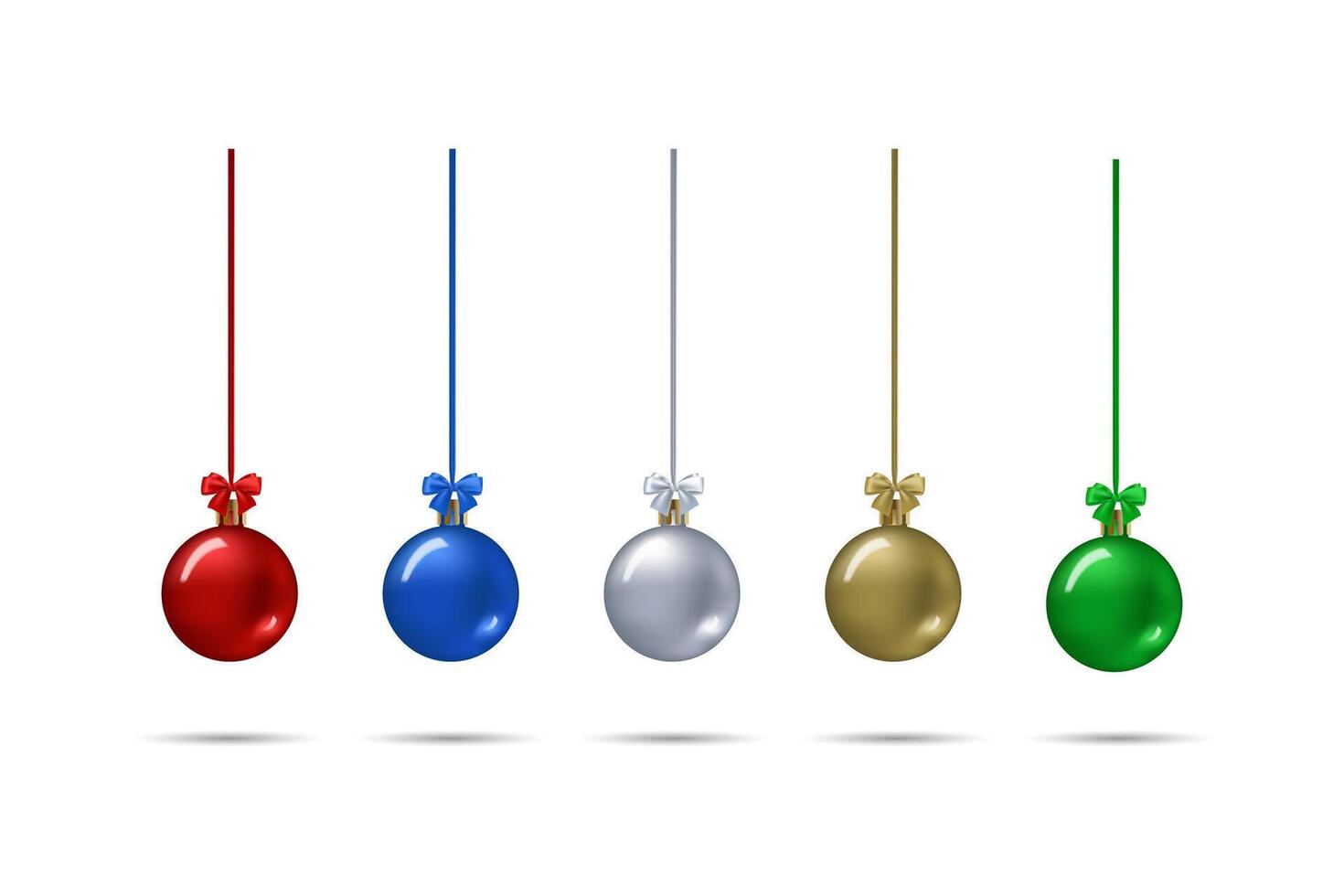 Set Of Christmas Ball. Baubles Collection Isolated On White Background. vector