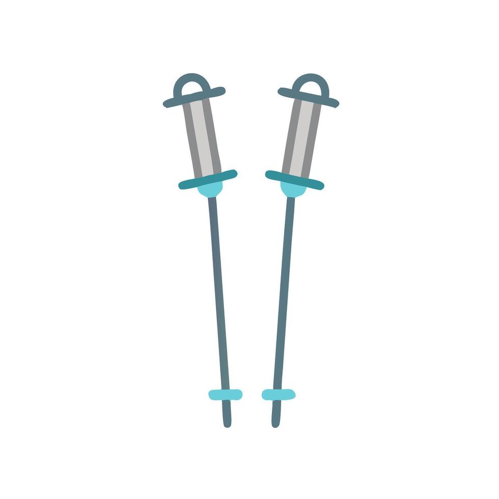 Winter Ski Poles Icon vector