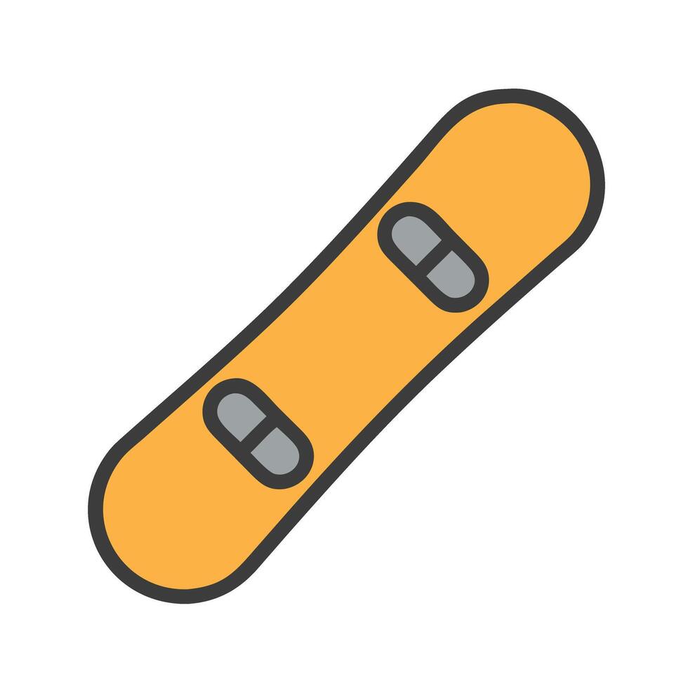 Yellow Snowboard Icon vector