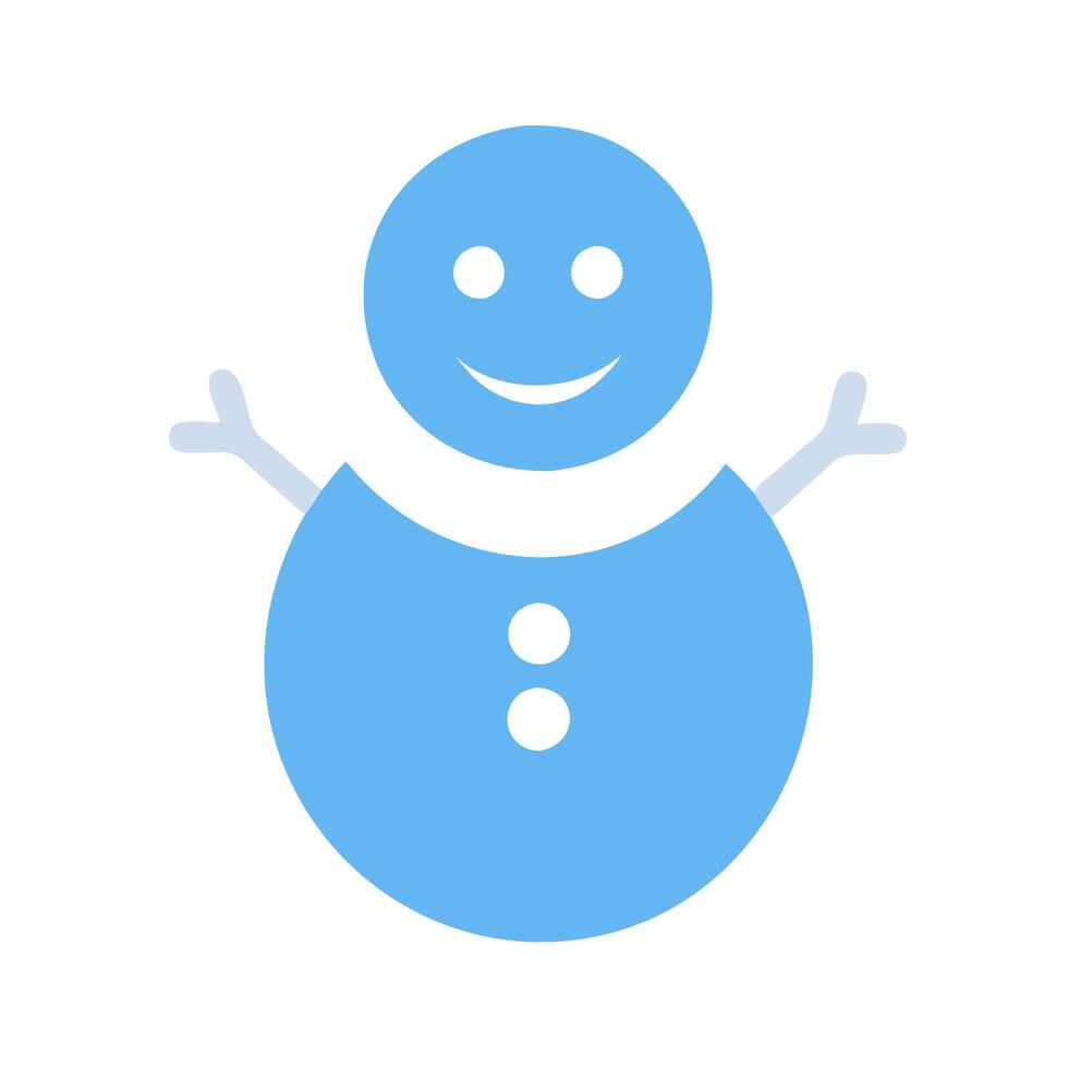 Simple Blue Snowman Icon vector