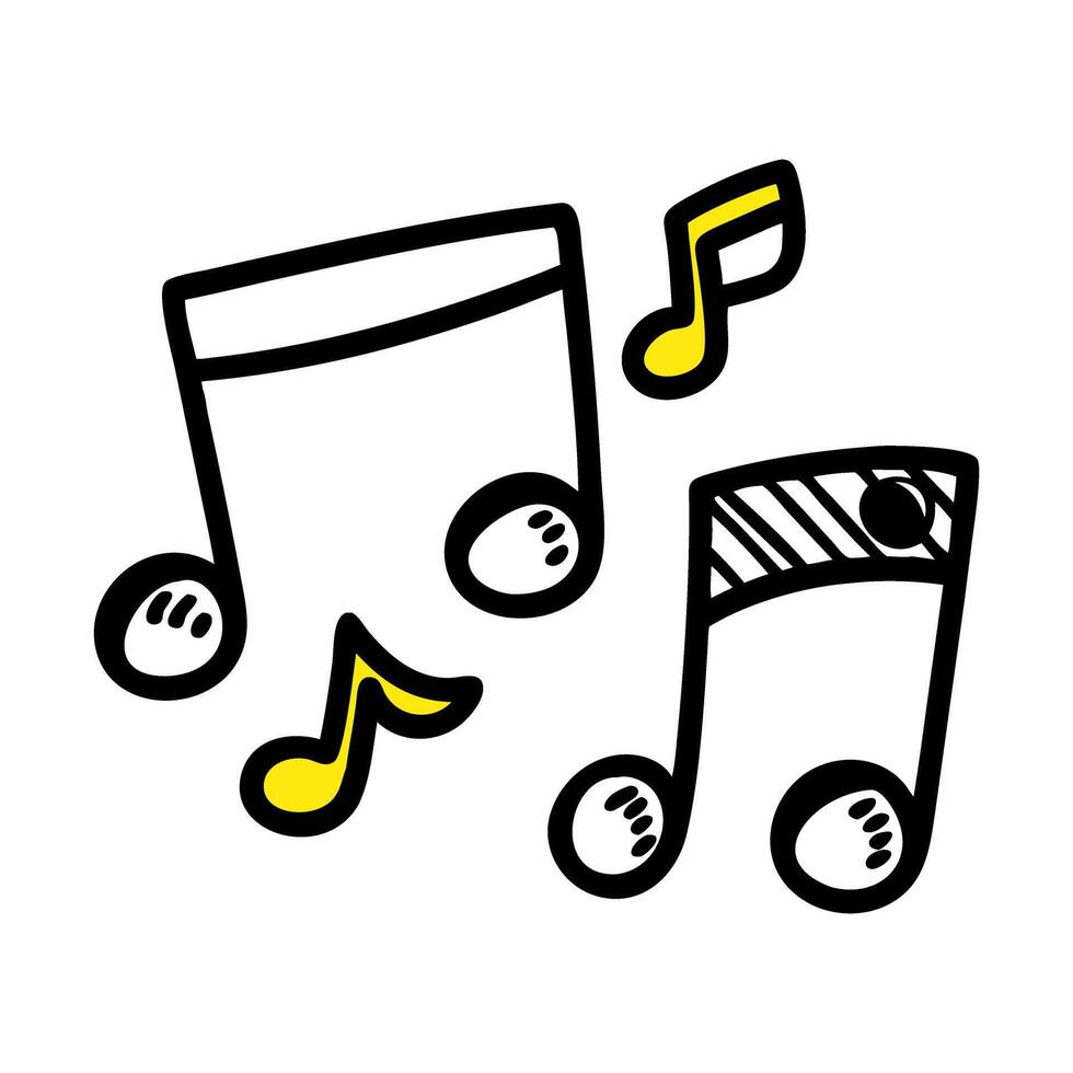 Music Notes Doodle Art Icon vector