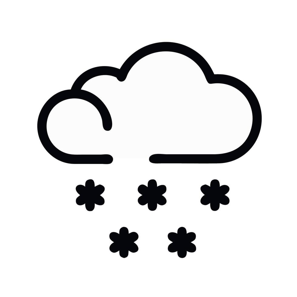 Simple Snow Cloud Icon vector