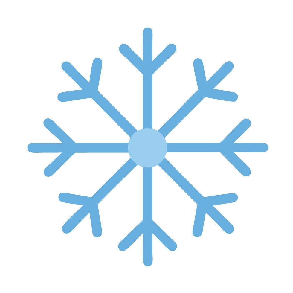Blue Snowflake in Simple Style vector