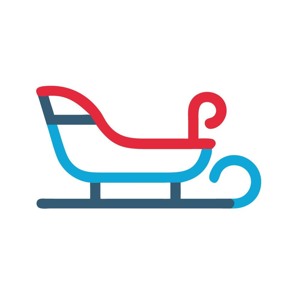 Fun Winter Sleigh Icon in Red vector