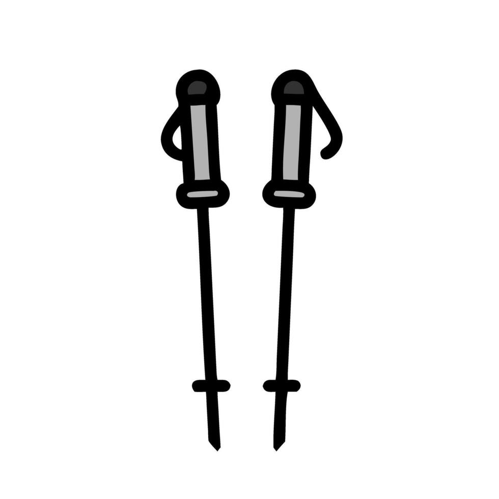 Simple Ski Poles Icon in Black vector