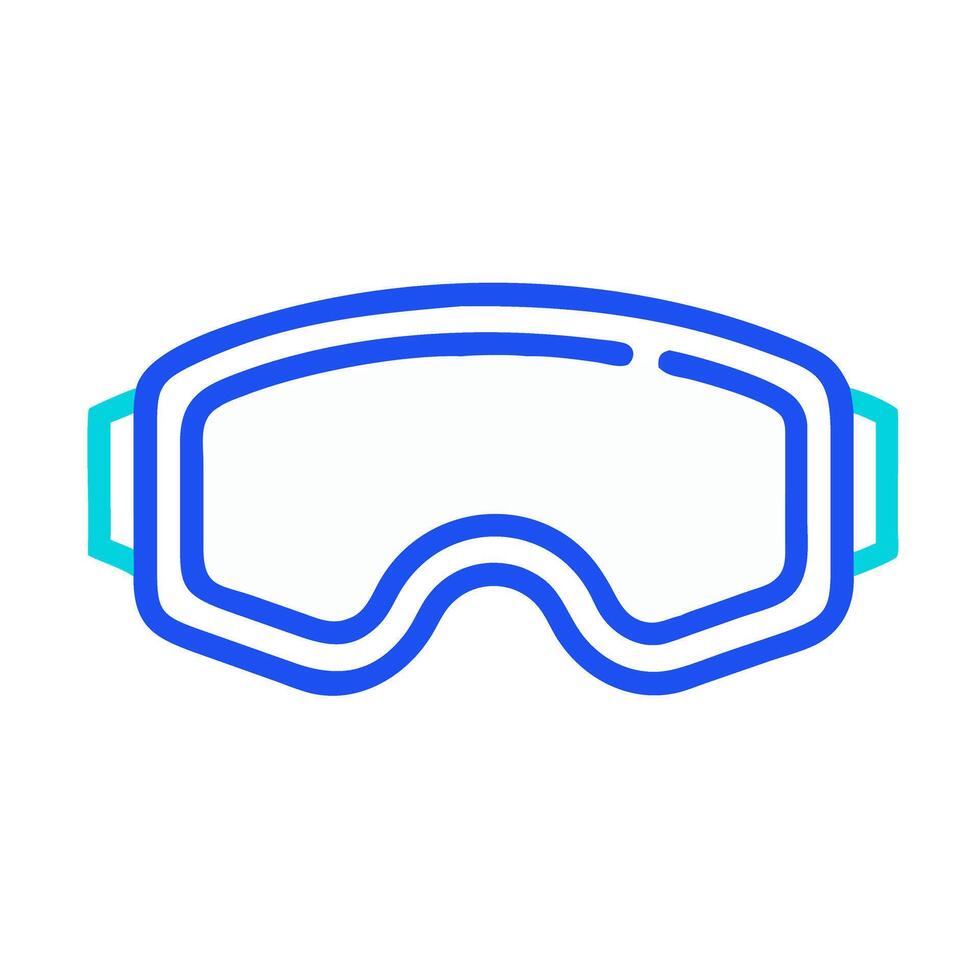 Winter Ski Goggles Icon in White and Blue vector