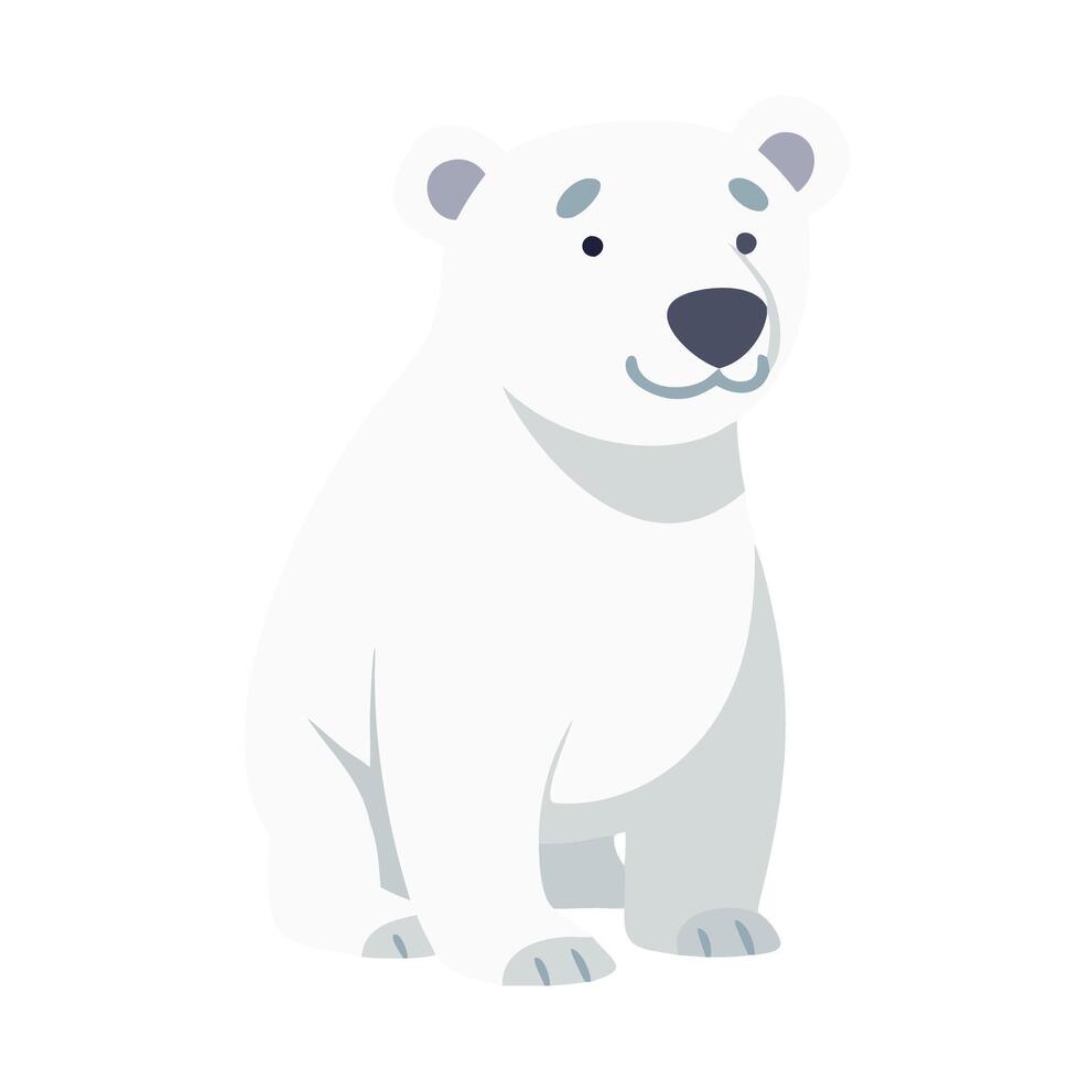 Minimalist Polar Bear Icon vector