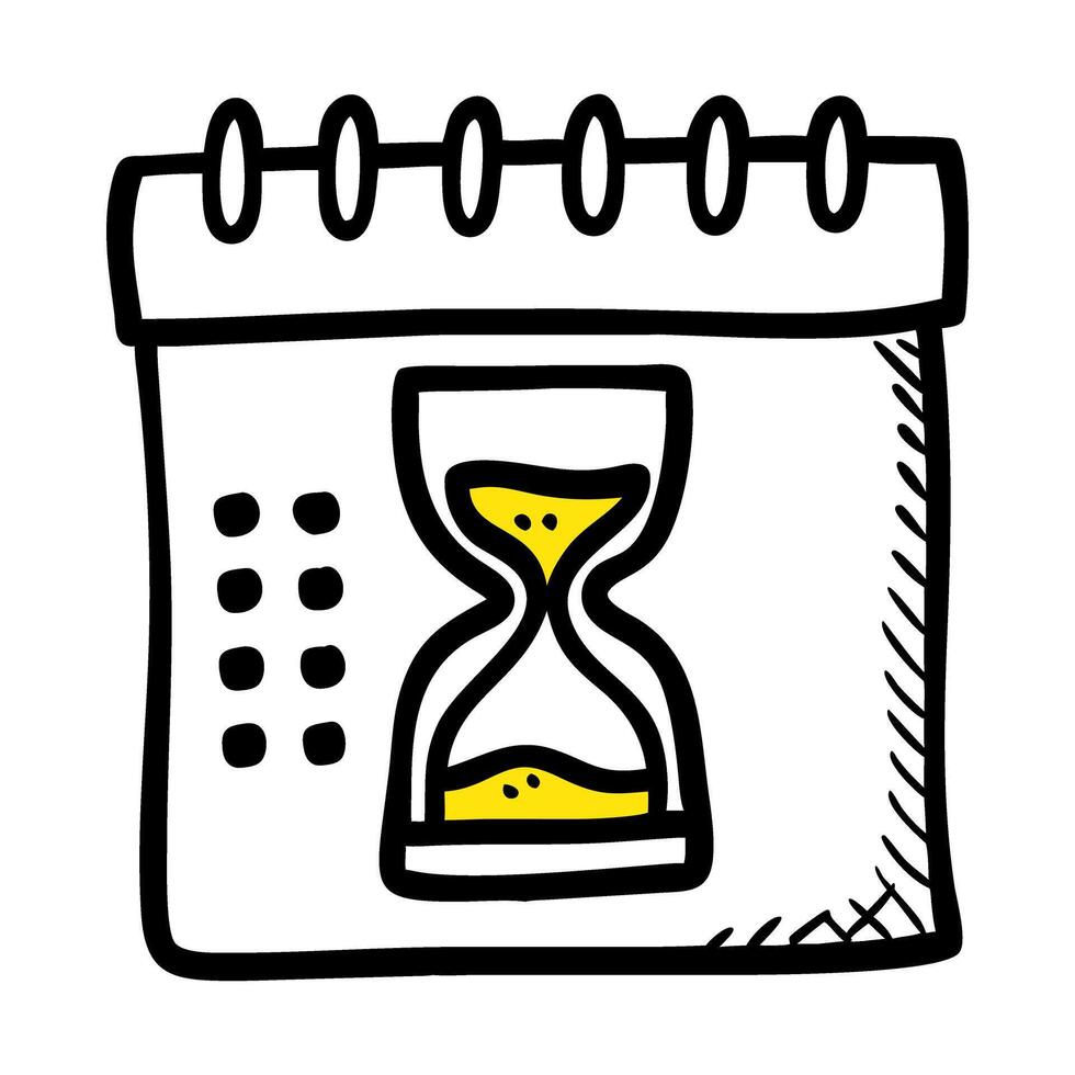 Countdown Timer Doodle Art Icon vector