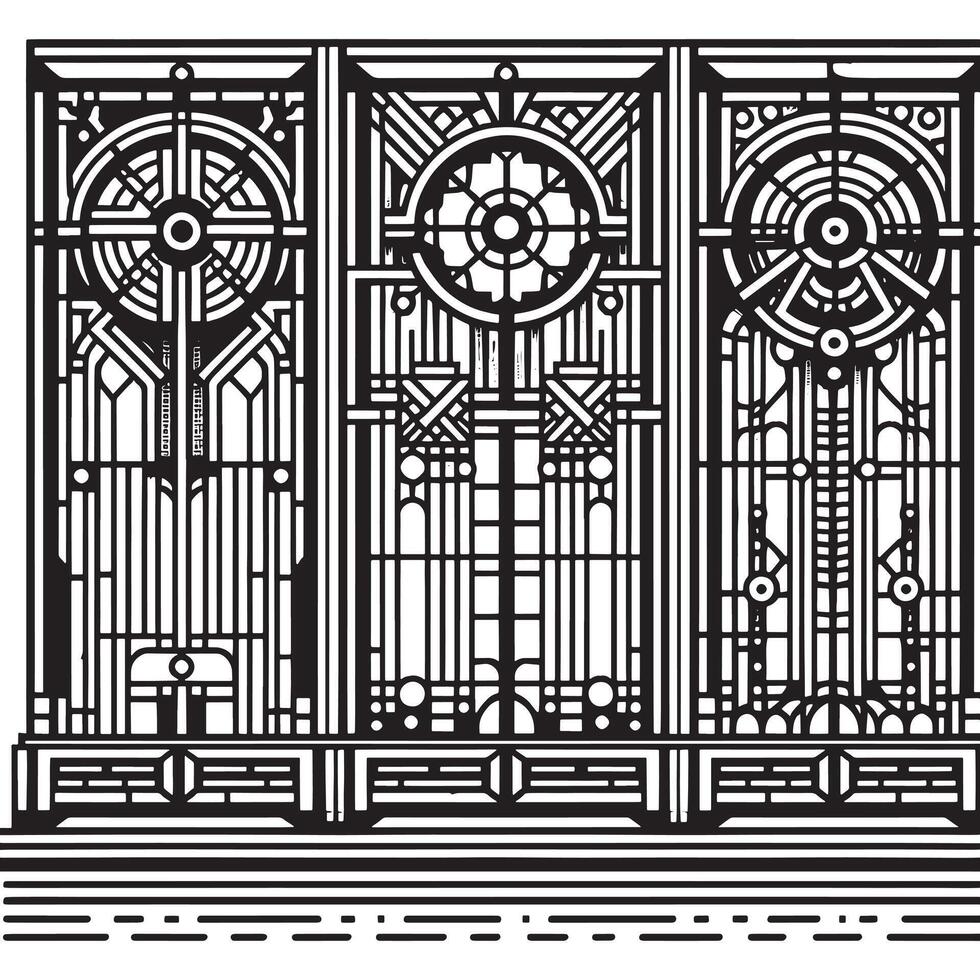 An illustration of a window with a design vector