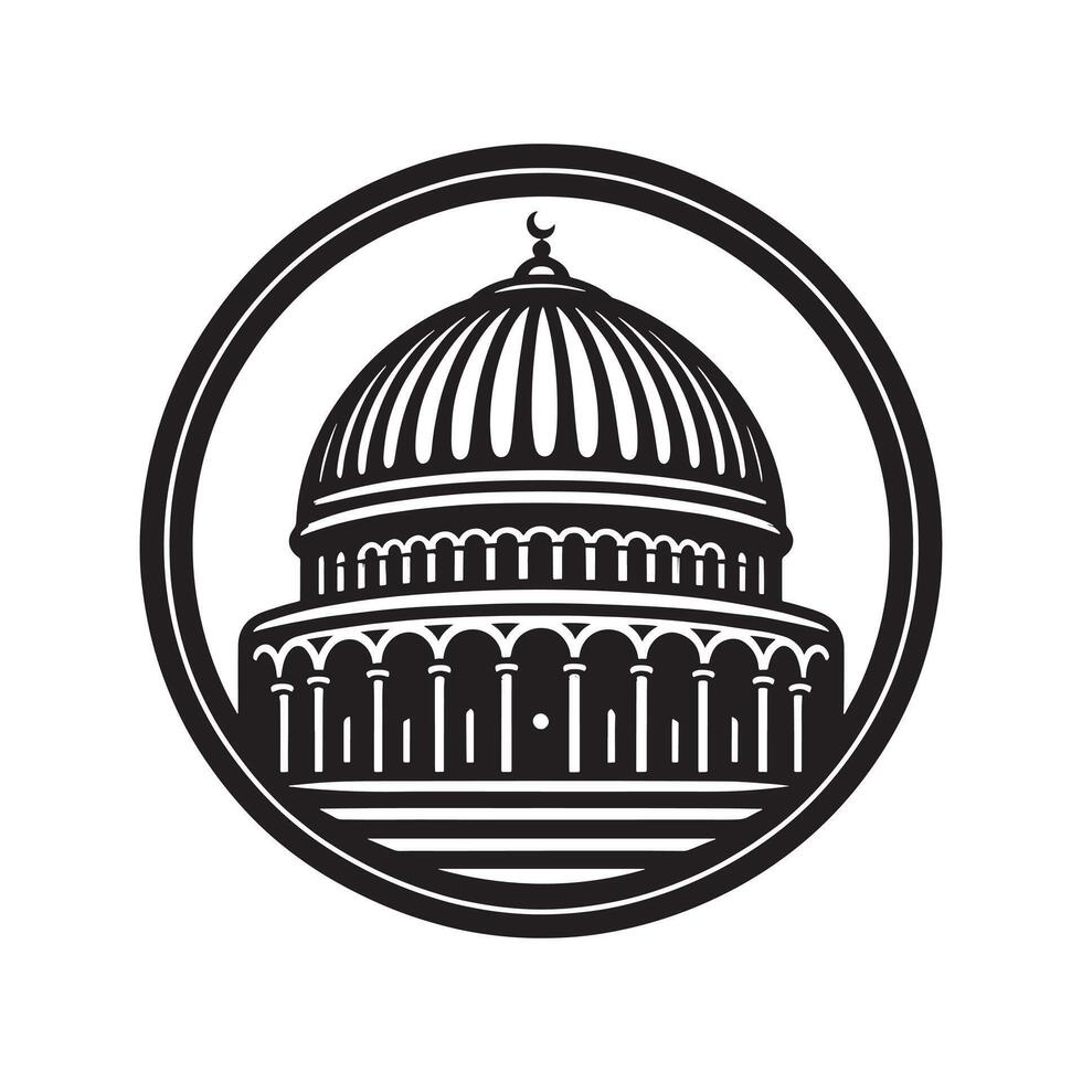 The dome of the rock in jerusalem vector