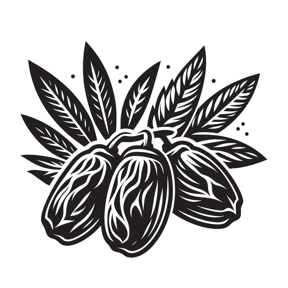 A black and white illustration of a bunch of beans vector