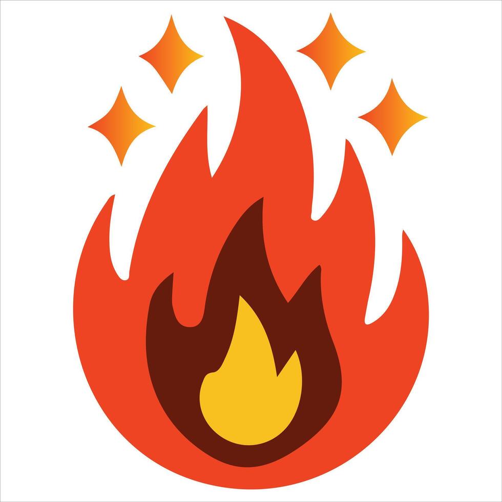 Fire, flame Icon Style Fire sign Illustration. vector