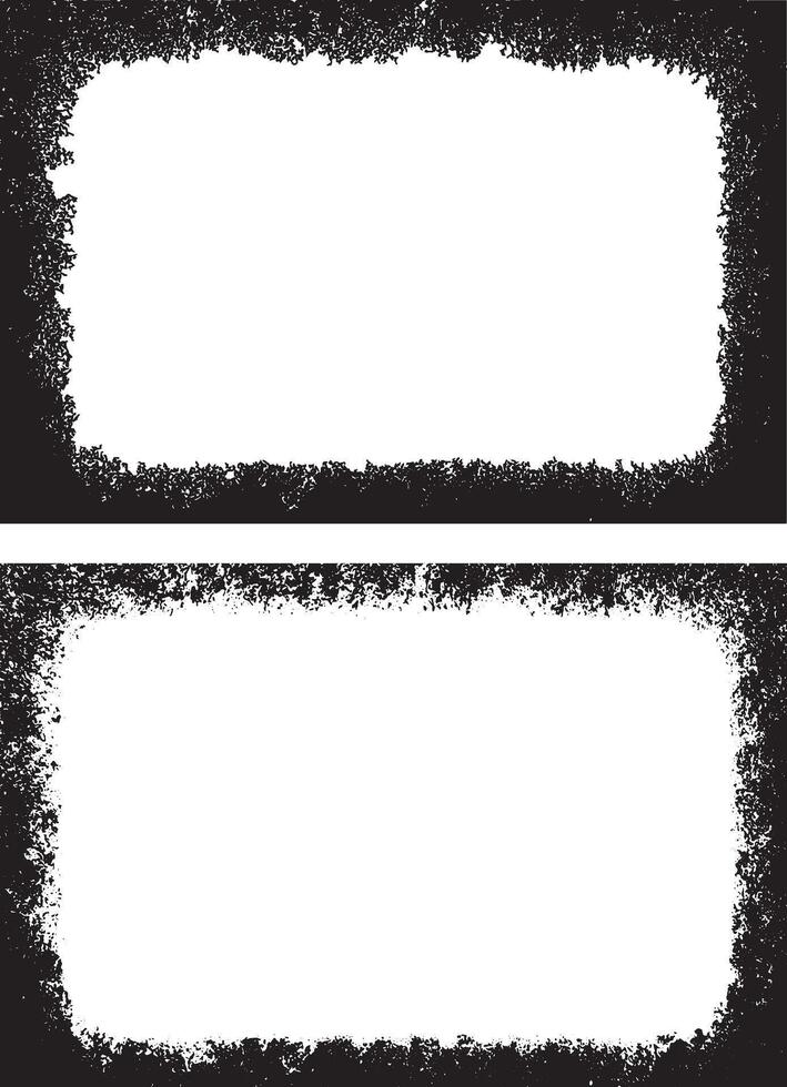 two blank frames with grunge texture , square shape black and white grunge frames set, a black and white grunge photo border set design, vintage black and white frames with grunge paint, vector