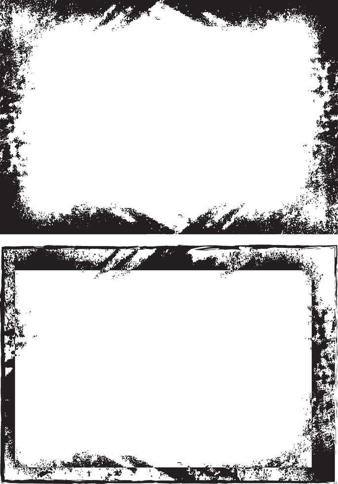 grunge frame with black and white , black and white rectangle shape grunge frames set, a black and white grunge photo frame set design, vintage square shape, vector