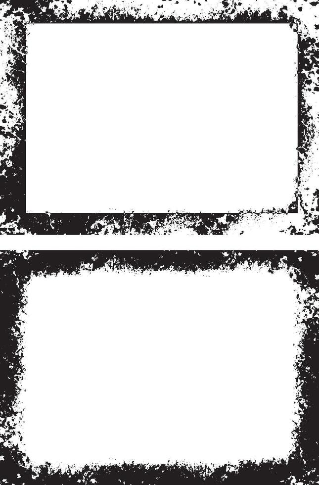 square shape black and white grunge frames set, a black and white grunge photo border set design, vintage black and white frames with grunge paint, vector
