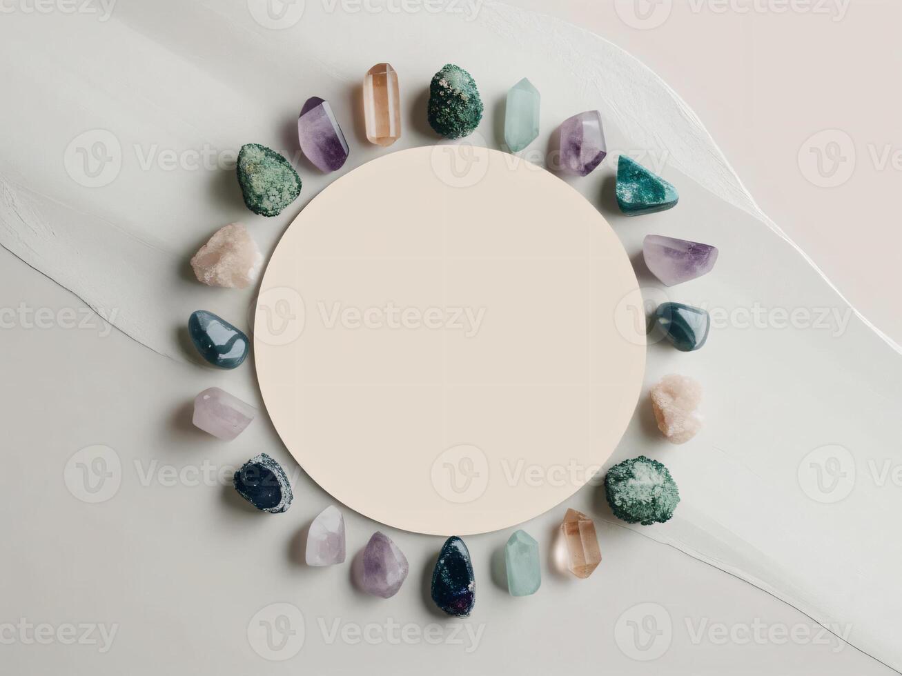 The design features a harmonious blend of crystal minerals. photo