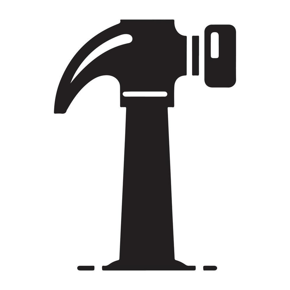 Black Hammer Icon On White Background vector