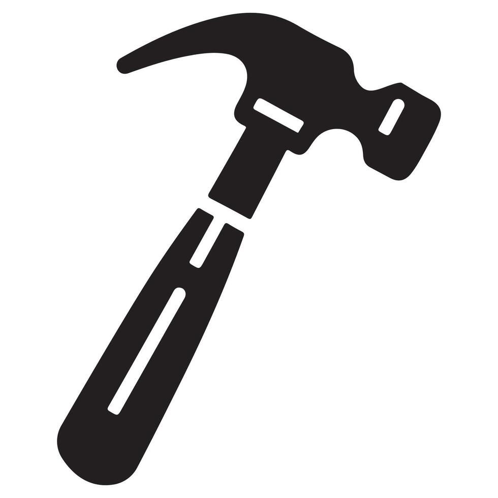 Simple hammer icon with white background vector