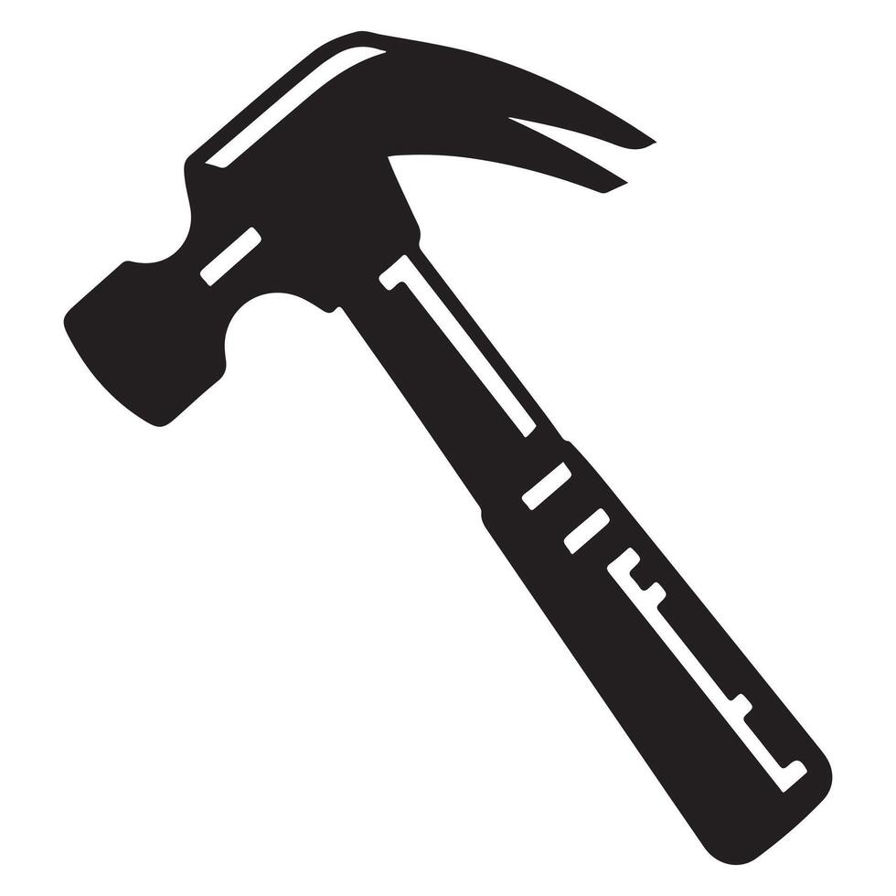 Creative And Minimalist Black Hammer Icon vector