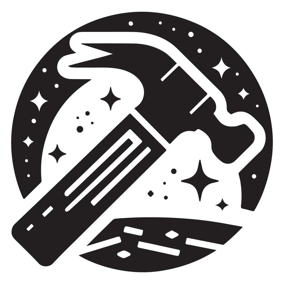 Hammer Icon with Stars and Wood vector